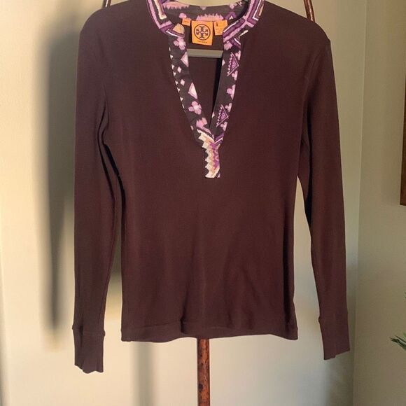 Tory Burch V Neck Henley Tee - Picture 6 of 6